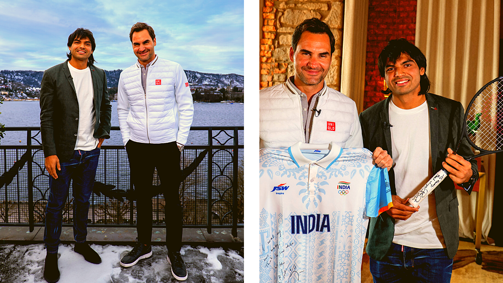 Roger Federer met Neeraj Chopra