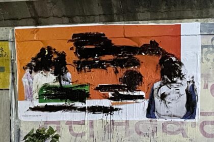 Black paint on BJP's Posters