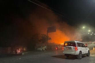 FIRE NEAR RAIL TRACK