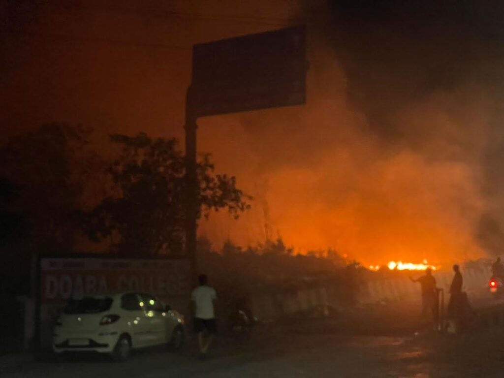 fire near Railway Track 