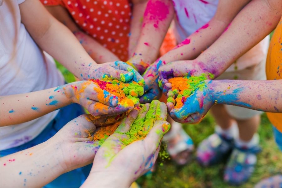 Holi with kids